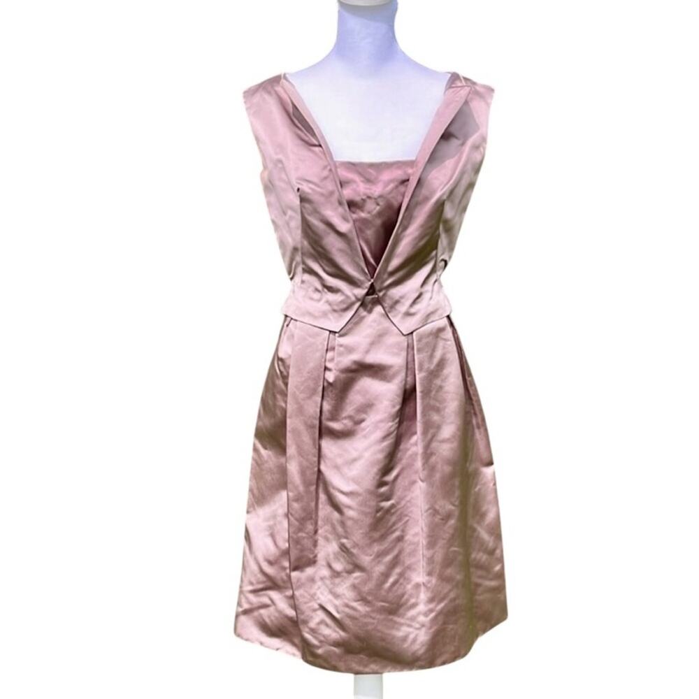 Vintage Handmade purple satin cocktail dress size Small
